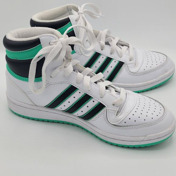 adidas Originals Top Ten RB white green kids size 6.5 - Picture 3 of 9